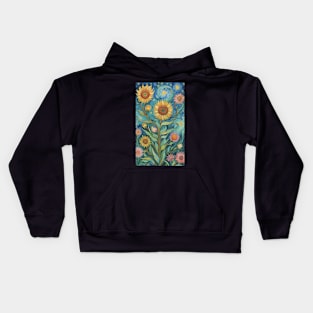 Van Gogh's Sunflower Reverie: A Floral Ode Kids Hoodie